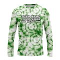 Custom Fully Sublimated Verdant Victory Tie Dye Pattern Green White Performance Long Sleeves 17220