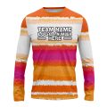 Custom Fully Sublimated Peachy Pioneers Tie Dye Pattern Orange Pink White Performance Long Sleeves 17248