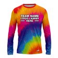 Custom Fully Sublimated Tropical Tornadoes Tie Dye Pattern Multicolor Performance Long Sleeves 17261
