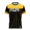 Custom Fully Sublimated Luxury Pattern Black Yellow Performance Baseball Softball Jersey 17273