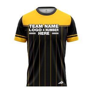 Custom Fully Sublimated Luxury Pattern Black Yellow Performance Baseball Softball Jersey 17273