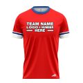 Custom Fully Sublimated Modern Six Pattern Red Blue White Performance Baseball Softball Jersey 17289