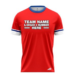 Custom Fully Sublimated Modern Six Pattern Red Blue White Performance Baseball Softball Jersey 17289