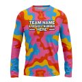Custom Fully Sublimated Color Clash Tie Dye Pattern Multicolor Performance Long Sleeves 17290