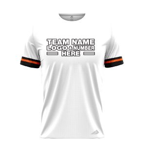 Custom Fully Sublimated Modern Four Pattern White Orange Black Performance Baseball Softball Jersey 17304