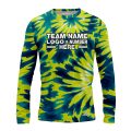 Custom Fully Sublimated Emerald Waves Tie Dye Pattern Green Blue Performance Long Sleeves 17277