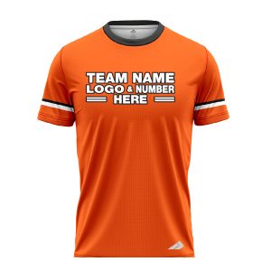 Custom Fully Sublimated Modern Five Pattern Orange Black White Performance Baseball Softball Jersey 17302