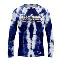 Custom Fully Sublimated Chromatic Tie Dye Pattern White Blue Performance Long Sleeves 17318