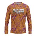 Custom Fully Sublimated Psychedelic Pioneers Tie Dye Pattern Orange Purple Performance Long Sleeves 17330