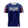 Custom Fully Sublimated Vertical Stripes on Sleeves Pattern Blue Red White Performance Baseball Softball Jersey 17342