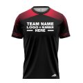 Custom Fully Sublimated Shoulder Stitches Pattern Black Red Performance Baseball Softball Jersey 17346