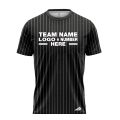 Custom Fully Sublimated Vertical Stripes Three Pattern Black White Performance Baseball Softball Jersey 17344