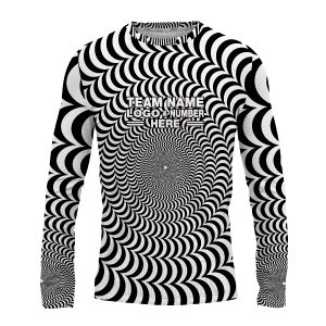 Custom Fully Sublimated Trippy Tie Dye Two Pattern Black White Performance Long Sleeves 17388