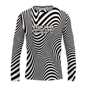 Custom Fully Sublimated Trippy Tie Dye Pattern Black White Performance Long Sleeves 17376