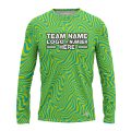 Custom Fully Sublimated Lava Lamp Tie Dye Pattern Orange Yellow Brown Performance Long Sleeves 17424