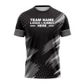 Custom Fully Sublimated Brushes Two Pattern Black Gray Performance Soccer Uniform Jersey 17436