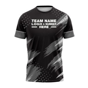 Custom Fully Sublimated Brushes Two Pattern Black Gray Performance Soccer Uniform Jersey 17436