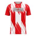 Custom Fully Sublimated Check Pattern White Red Performance Soccer Uniform Jersey 17460