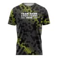 Custom Fully Sublimated DNA Pattern Black Green Performance Soccer Uniform Jersey 17556