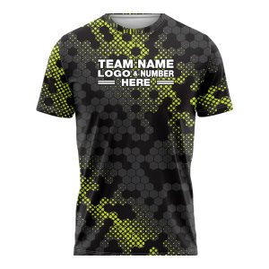 Custom Fully Sublimated DNA Pattern Black Green Performance Soccer Uniform Jersey 17556