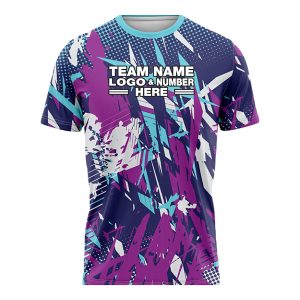 Custom Fully Sublimated Broken Glass Two Pattern Purple SkyBlue Performance Soccer Uniform Jersey 17564