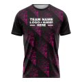 Custom Fully Sublimated Brushes Pattern Black Neon Pink Performance Soccer Uniform Jersey 17596