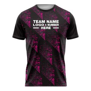 Custom Fully Sublimated Brushes Pattern Black Neon Pink Performance Soccer Uniform Jersey 17596