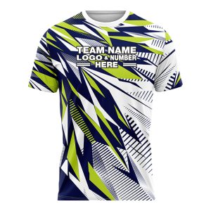 Custom Fully Sublimated Break Point Two Pattern Blue Green White Gray Performance Soccer Uniform Jersey 17604