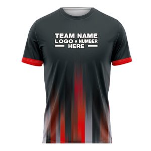 Custom Fully Sublimated Faded from the Bottom Pattern Red Grey Black Performance Soccer Uniform Jersey 17620