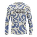 Custom Fully Sublimated Lava Lamp Two Tie Dye Pattern Blue White Performance Long Sleeves 17628