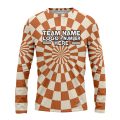 Custom Fully Sublimated Trippy Tie Dye Three Pattern Orange White Performance Long Sleeves 17640