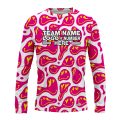 Custom Fully Sublimated Energetic Smiles Tie Dye Pattern Pink Yellow White Performance Long Sleeves 17664