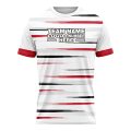 Custom Fully Sublimated Radiant Two Pattern White Red Navy Blue Performance Soccer Uniform Jersey 17708