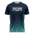 Custom Fully Sublimated Circuit Pattern Navy Blue Teal Performance Soccer Uniform Jersey 17732