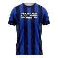 Custom Fully Sublimated Vertical Stripes Two Pattern Blue Navy Black Performance Soccer Uniform Jersey 17776