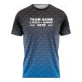 Custom Fully Sublimated Faded Geometric Pattern Blue Black Performance Soccer Uniform Jersey 17796