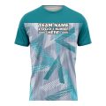 Custom Fully Sublimated Faded Geometric Two Pattern Teal Gray Performance Soccer Uniform Jersey 17844