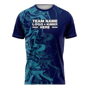 Custom Fully Sublimated Psychedelic Pattern Blue Teal Performance Soccer Uniform Jersey 17868