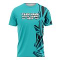 Custom Fully Sublimated Broken Glass Pattern Teal Black Performance Soccer Uniform Jersey 17888