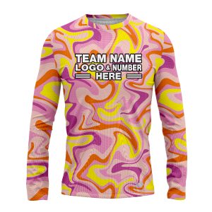 Custom Fully Sublimated Psychedelic Flora Tie Dye Pattern Multicolor Performance Long Sleeves 17928