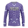 Custom Fully Sublimated Illusion Swirl Tie Dye Pattern Purple Performance Long Sleeves 17992