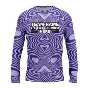 Custom Fully Sublimated Illusion Swirl Tie Dye Pattern Purple Performance Long Sleeves 17992