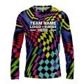 Custom Fully Sublimated Hypnotic Harmony Tie Dye Pattern Multicolor Performance Long Sleeves 18016