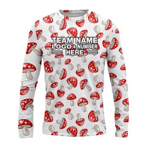 Custom Fully Sublimated Mushroom Magic Tie Dye White Red Performance Long Sleeves 18050