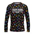 Custom Fully Sublimated Fungi Frenzy Tie Dye Black Multicolor Performance Long Sleeves 18062