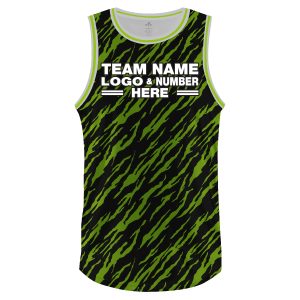Custom Fully Sublimated Swarm Three Pattern Black Green Performance Basketball Uniform Jersey 18206