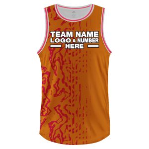 Custom Fully Sublimated Hieroglyphs Pattern Orange Pink Performance Basketball Uniform Jersey 18216