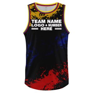 Custom Fully Sublimated Brushes Three Pattern Black Yellow Blue Red Performance Basketball Uniform Jersey 18266