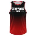 Custom Fully Sublimated Faded from Bottom Two Pattern Red Black Performance Basketball Uniform Jersey 18290