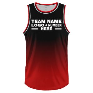 Custom Fully Sublimated Faded from Bottom Two Pattern Red Black Performance Basketball Uniform Jersey 18290